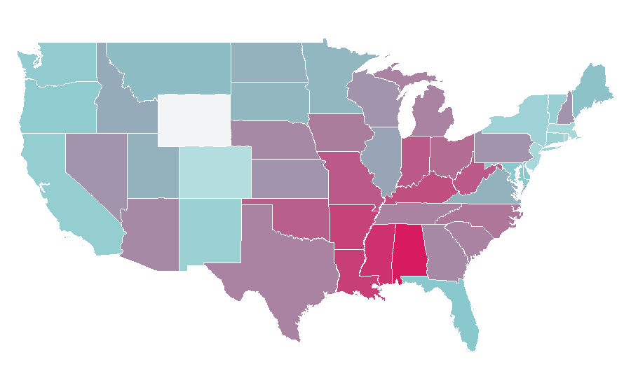 Affinity by region — Wii, United States