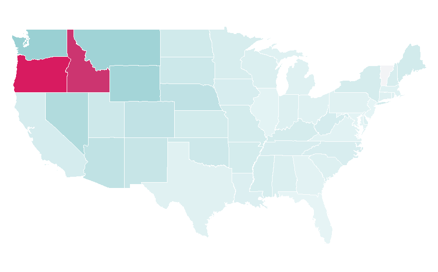 Affinité par région — Wild horse, États-Unis