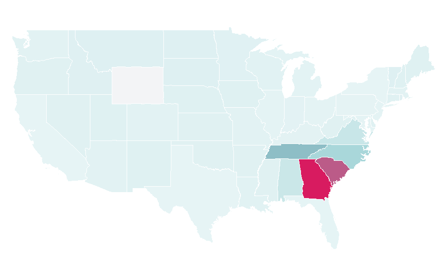 Affinity by region — Wild Wing Cafe, United States