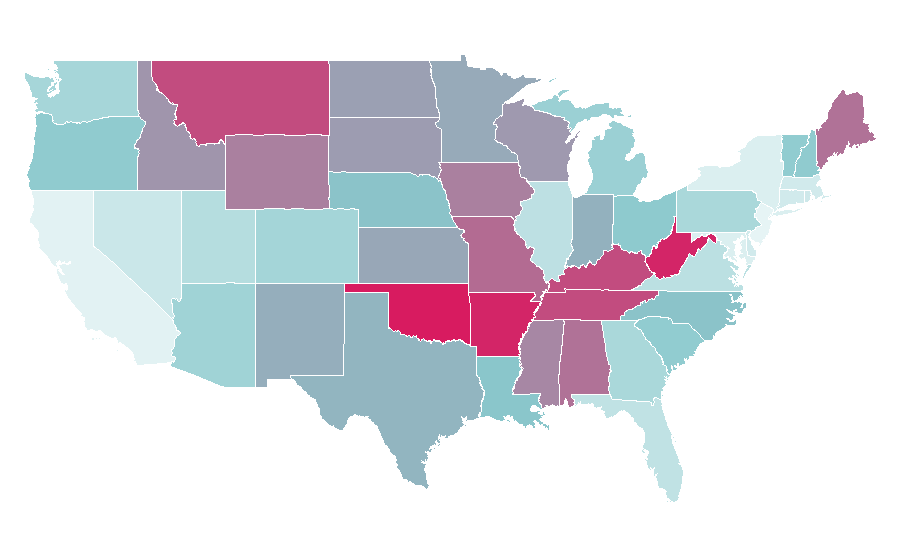 Affinity by region — Willie Nelson, United States