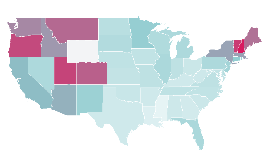 Affinity by region — Wim Hof, United States