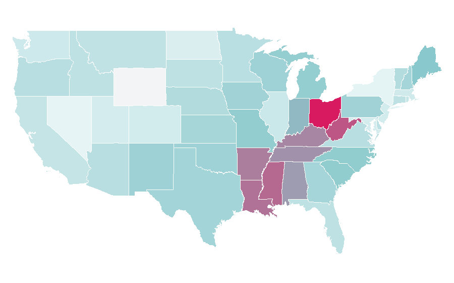 Affinity by region — Wind chime, United States