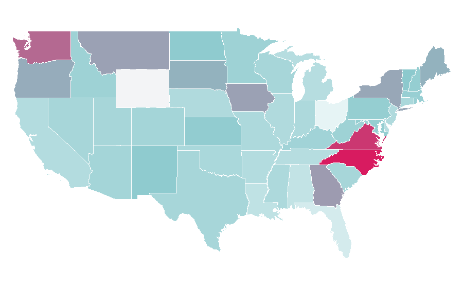 Affinity by region — Wind power, United States