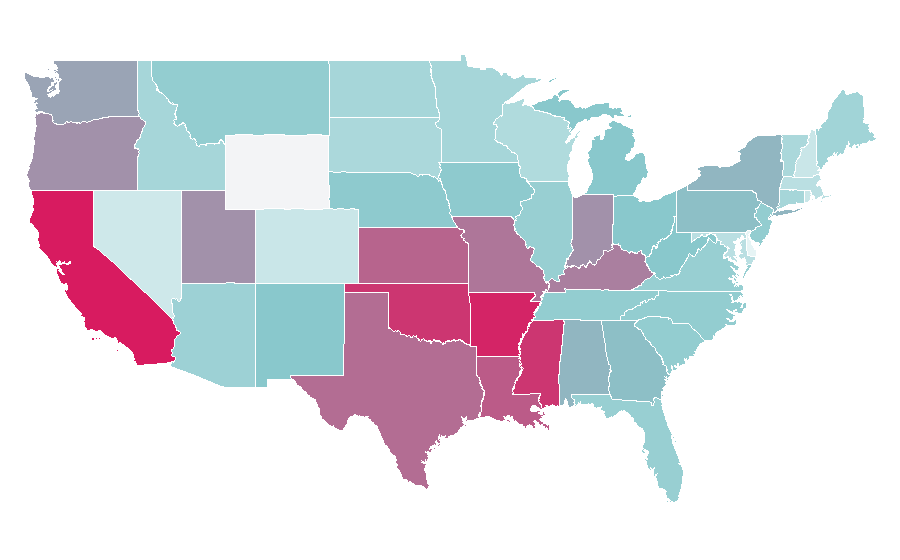 Afinidade por região — Window, Estados Unidos