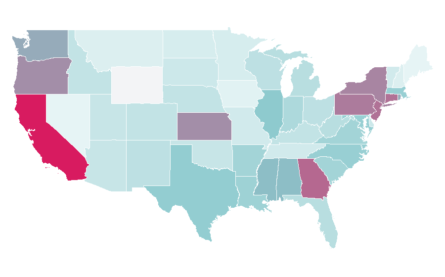 Affinity by region — Wine bottle, United States