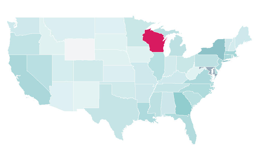 Affinity by region — Winnie Harlow, United States