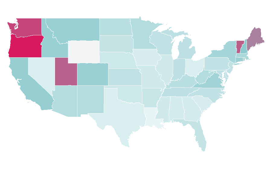Affinity by region — Winsor & Newton, United States