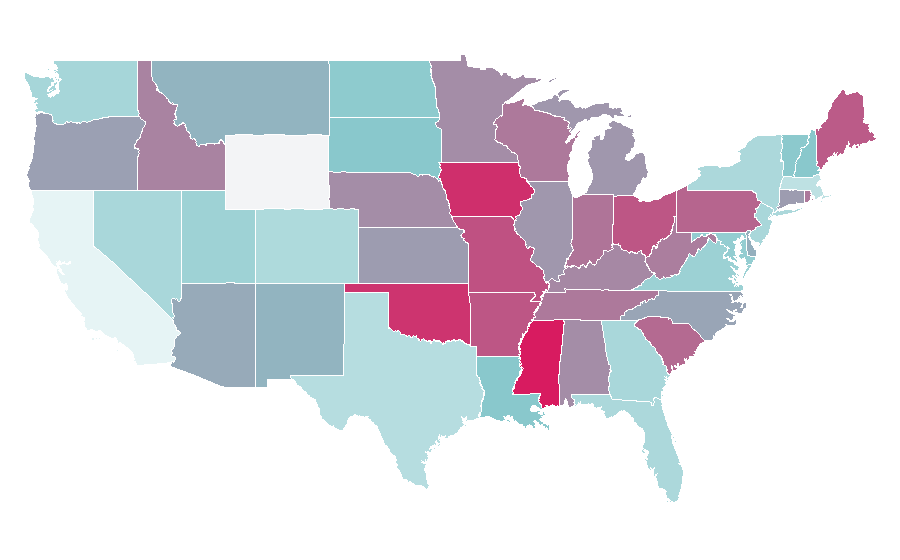Affinity by region — Without a Trace, United States