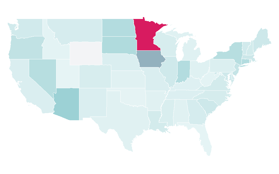 Affinity by region — WNBA Finals, United States