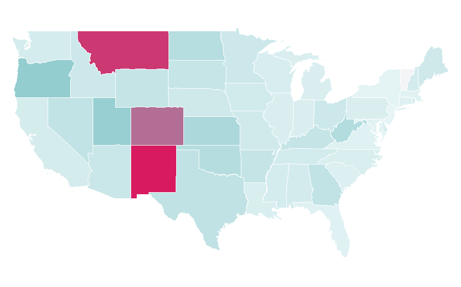 Affinity by region — Wolf Creek (film), United States