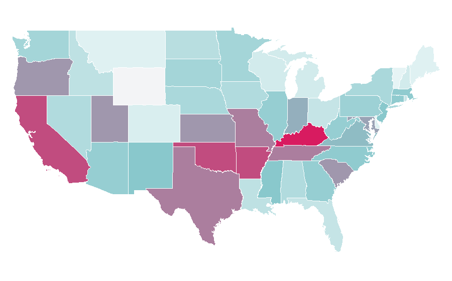 Affinity by region — Wolfgang Amadeus Mozart, United States