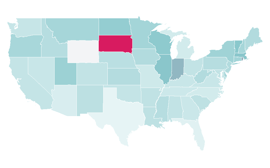 Affinity by region — Women in business, United States