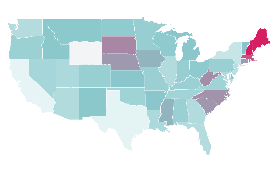 Affinity by region — Women's British Open, United States