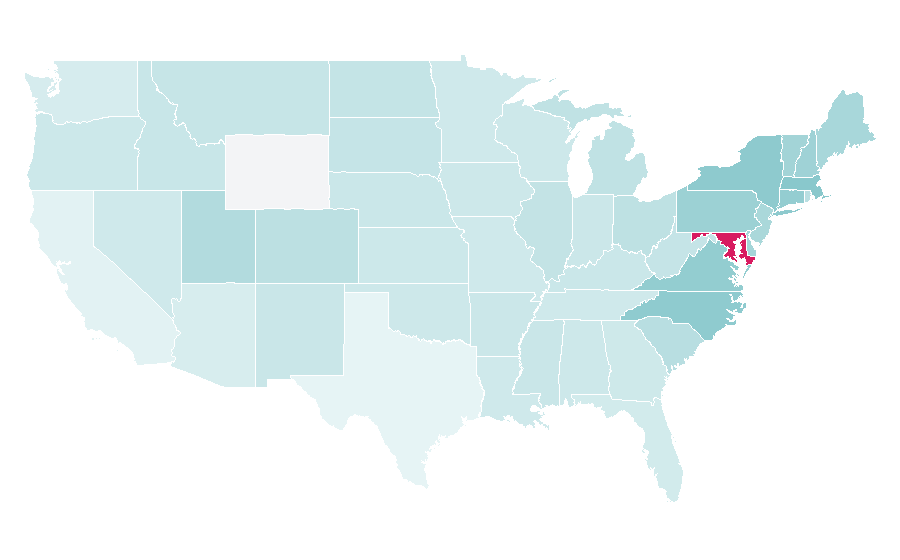 Affinity by region — Women's lacrosse, United States