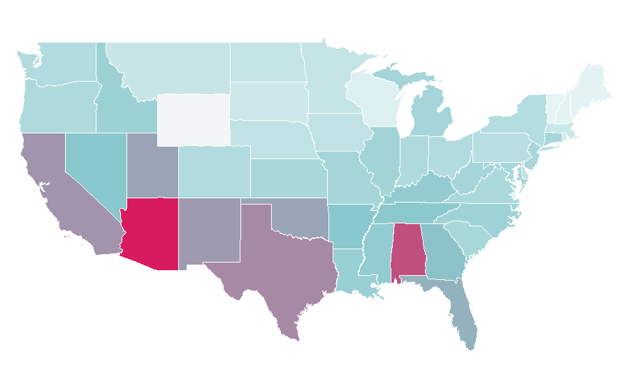 Affinität nach Region — Wonder Woman, USA