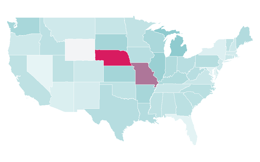 Affinity by region — Woods, United States