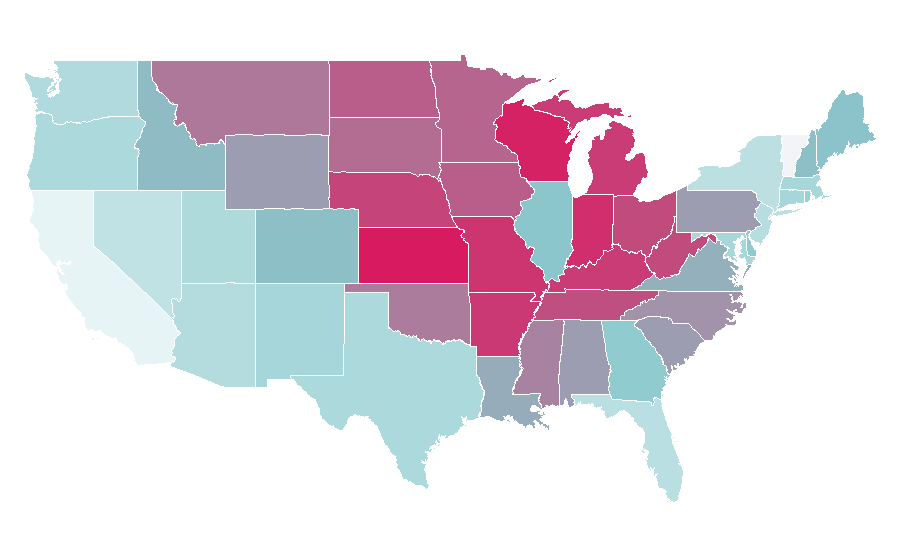 Affinity by region — WoodWick Candles, United States