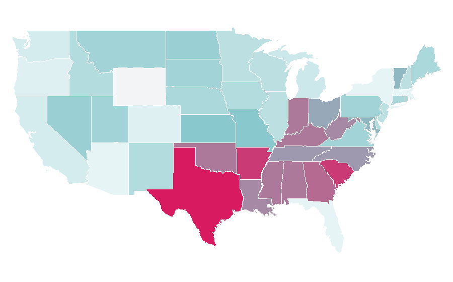 Affinity by region — Woodwind instrument, United States