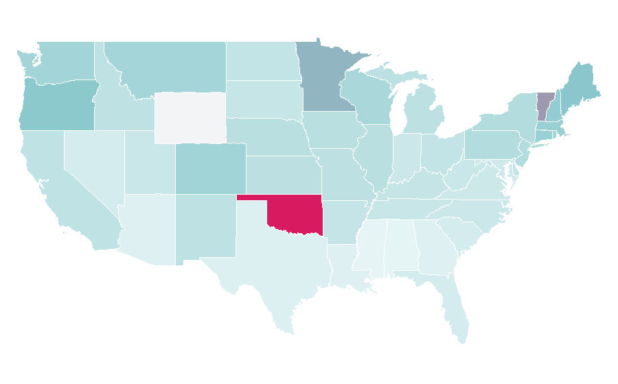 Affinity by region — Woody Guthrie, United States