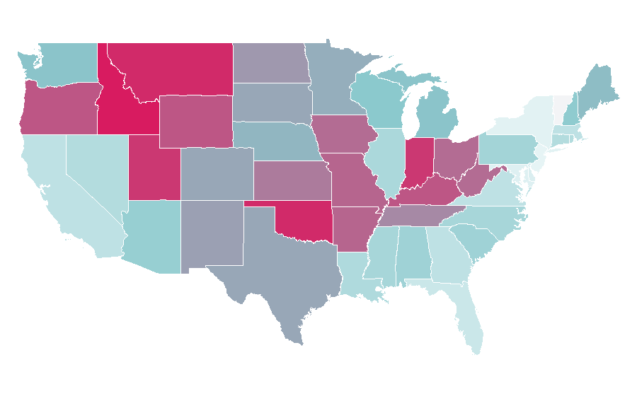 Affinity by region — Woody Harrelson, United States