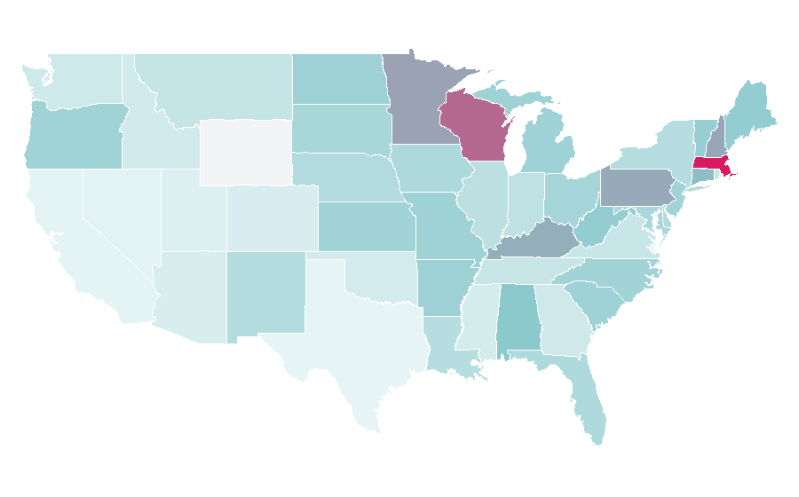 Affinity by region — Word Connect, United States