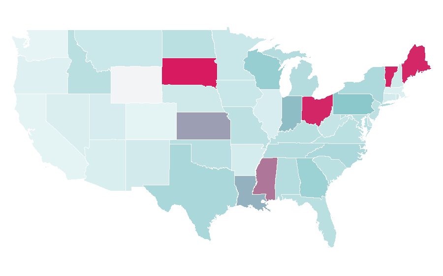 Affinity by region — Word Cookies, United States