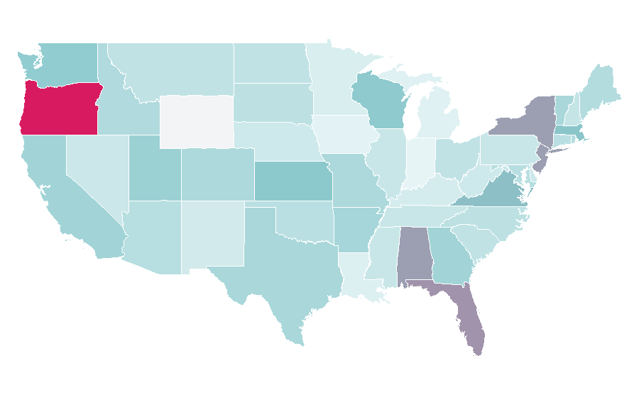 Affinity by region — WordPress.com, United States
