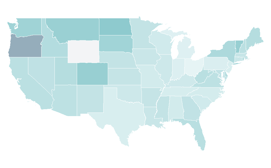 Affinity by region — Work abroad, United States