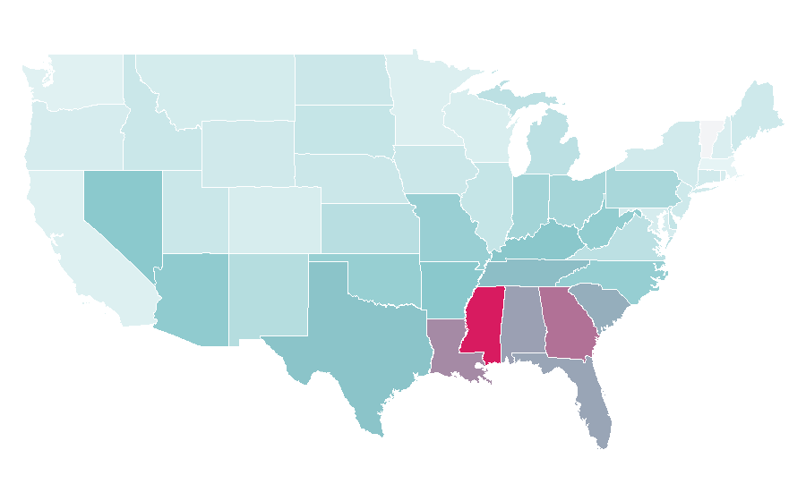 Affinity by region — Work From Home, United States