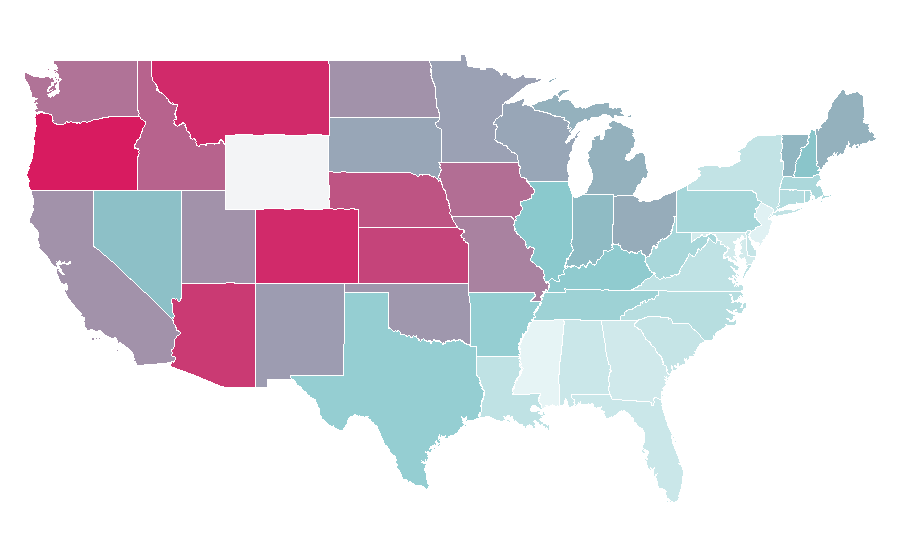 Affinity by region — Workaholics, United States
