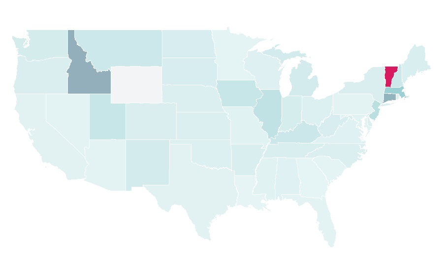 Affinity by region — Working dog, United States