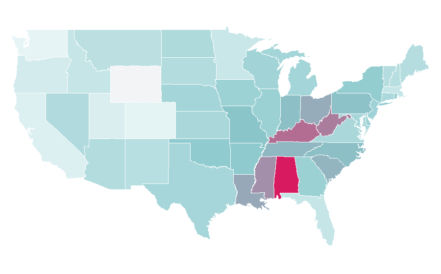 Affinity by region — World Heavyweight Championship (WWE), United States