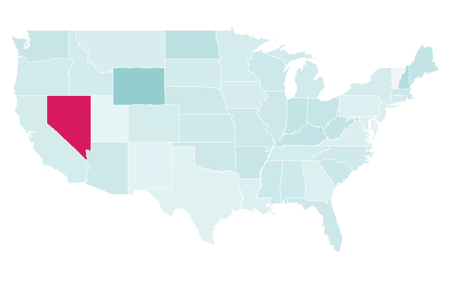 Affinity by region — World Series of Poker, United States