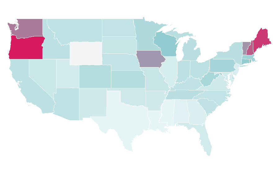 Affinity by region — World's Best Cat Litter, United States