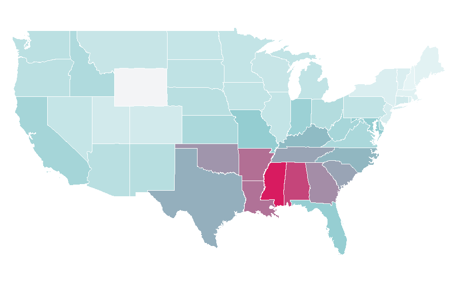 Affinité par région — Worship, États-Unis