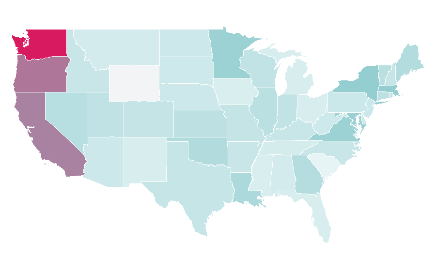 Affinity by region — Wuxia, United States