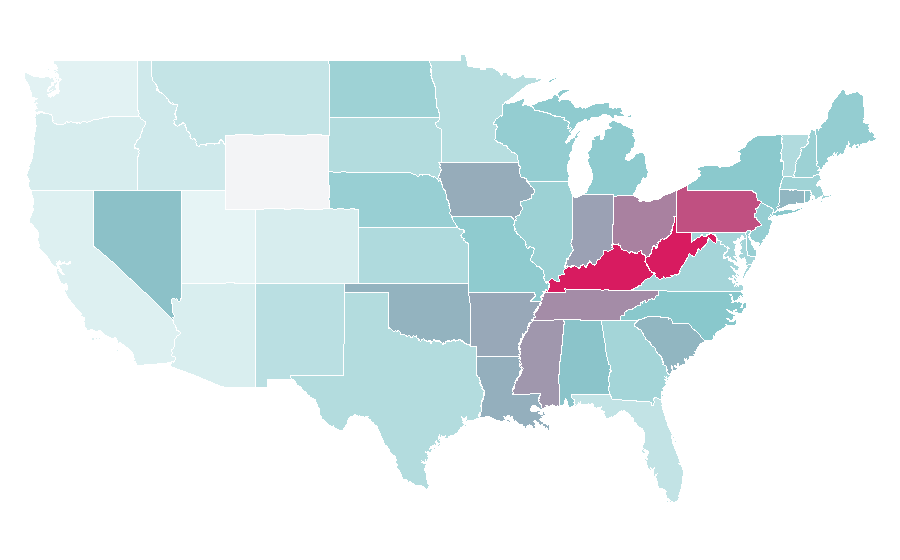 Affinity by region — WWE Hall of Fame, United States