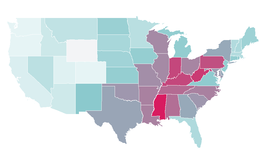 Affinity by region — WWE Main Event, United States