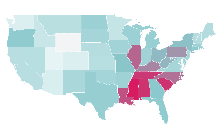 Affinity by region — WWE NXT, United States