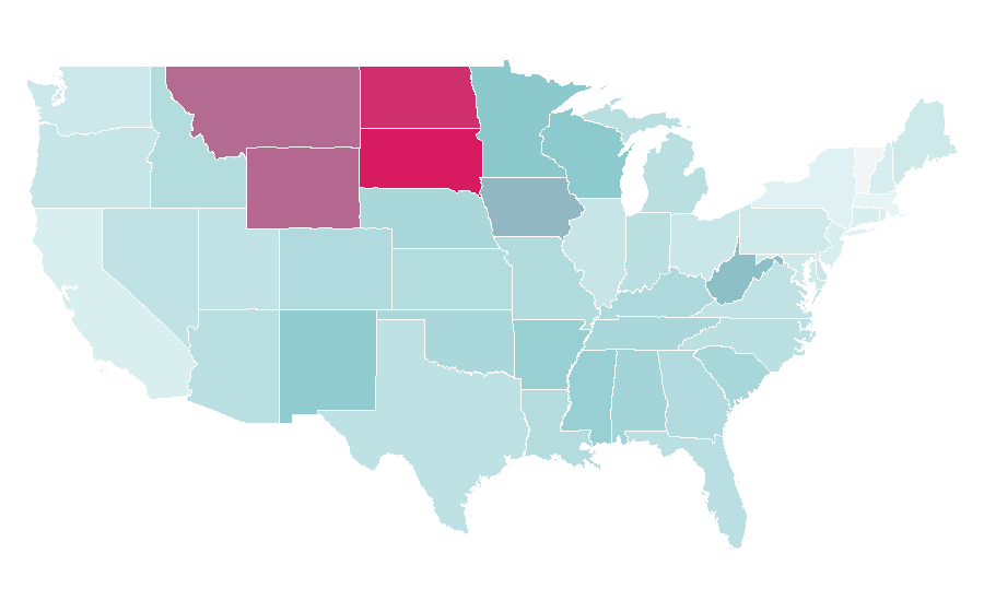 Affinity by region — Wyndham Rewards, United States