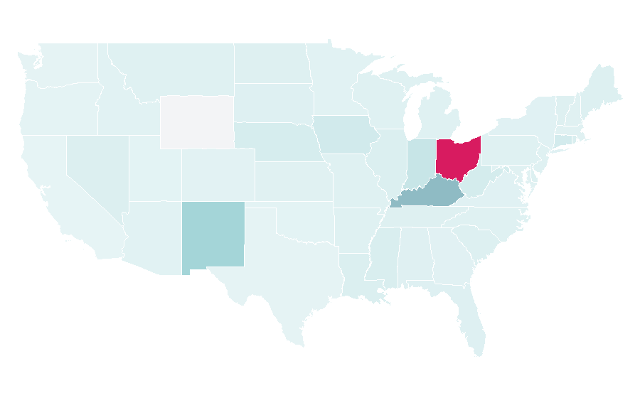 Affinity by region — Xavier Musketeers men's basketball, United States
