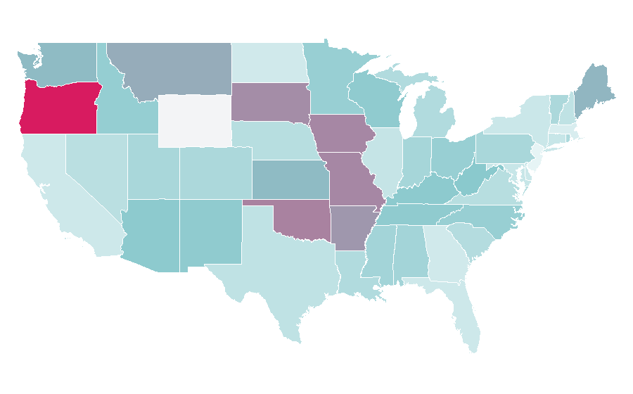 Affinity by region — xena warrior princess, United States
