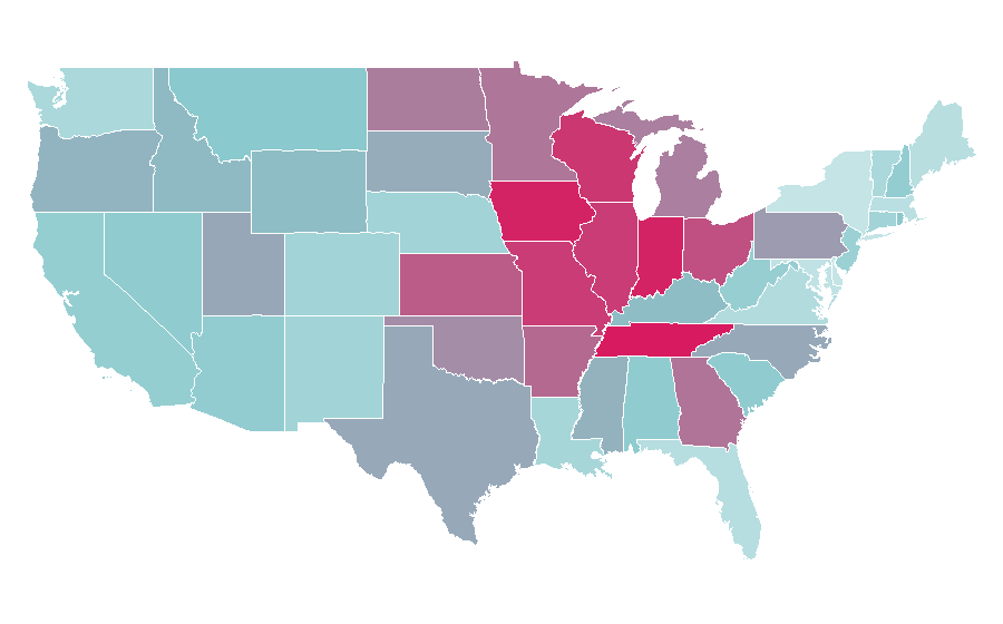 Affinity by region — XPO Logistics, United States