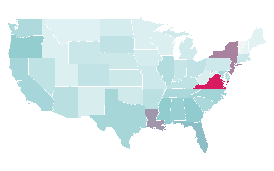 Affinity by region — XXL (magazine), United States