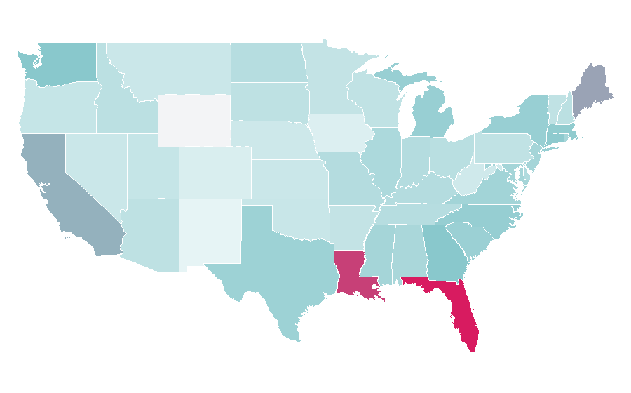 Affinity by region — Yachting, United States