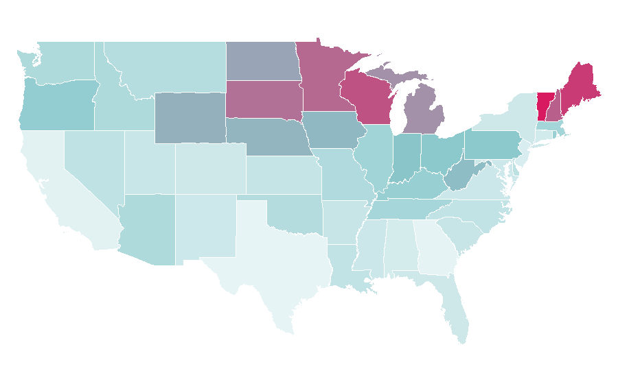 Affinity by region — Yahtzee, United States