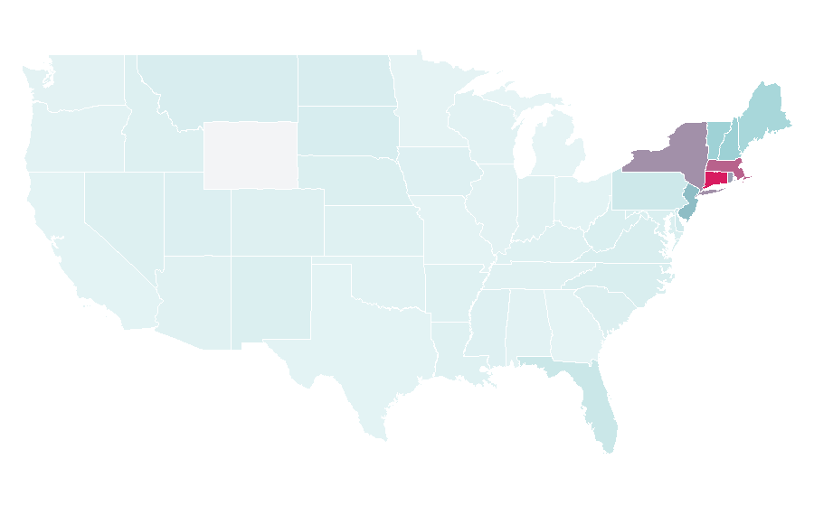 Affinity by region — Yankees–Red Sox rivalry, United States