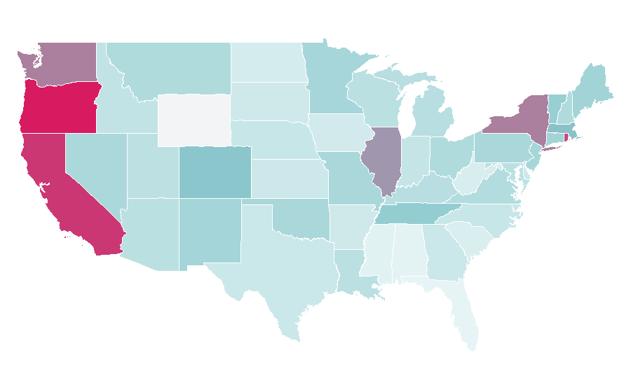 Affinity by region — Yeah Yeah Yeahs, United States