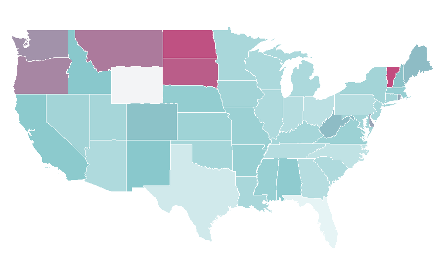 Affinity by region — Yellow tea, United States