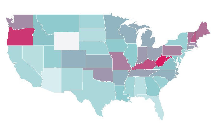 Affinity by region — Yellowjackets, United States